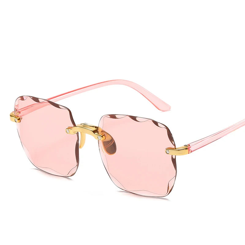 3PCS Square Rimless Sunglasses