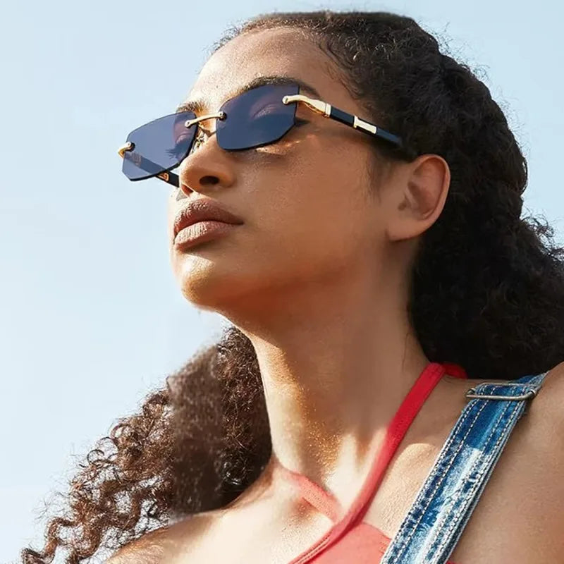 Rimless Rectangle Sunglasses