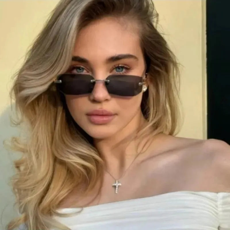 Rimless Rectangle Sunglasses