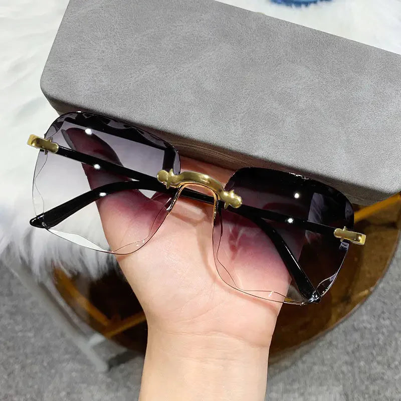 3PCS Square Rimless Sunglasses