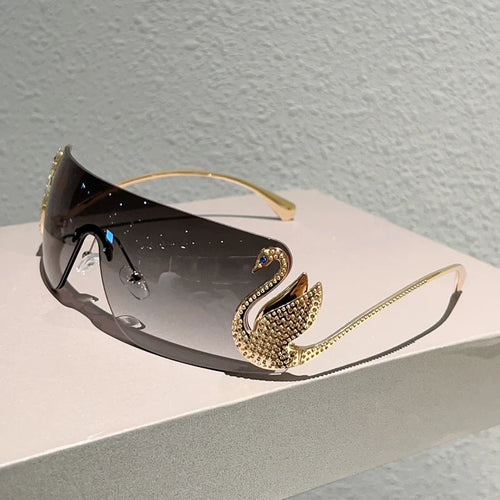 Rimless Y2k Monoblock Gradient Shades