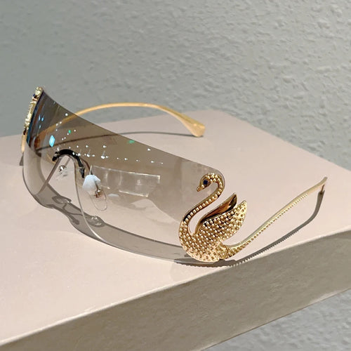 Rimless Y2k Monoblock Gradient Shades