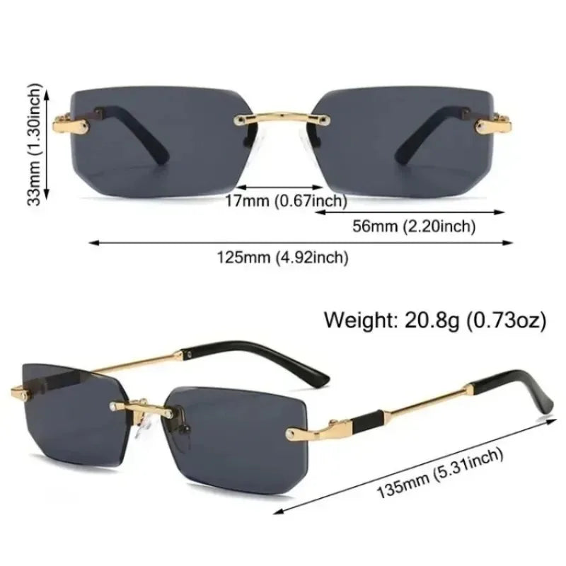 Rimless Rectangle Sunglasses