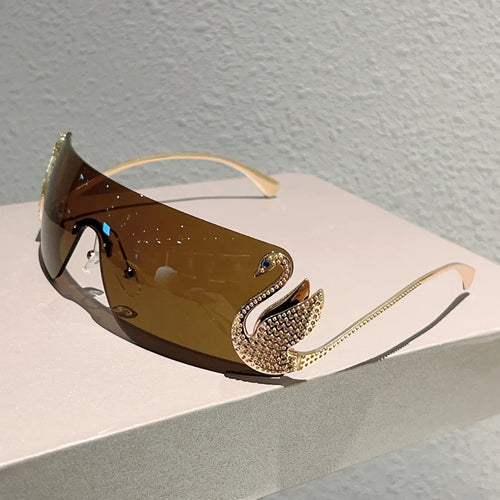 Rimless Y2k Monoblock Gradient Shades