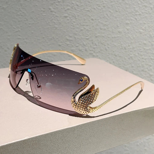 Rimless Y2k Monoblock Gradient Shades