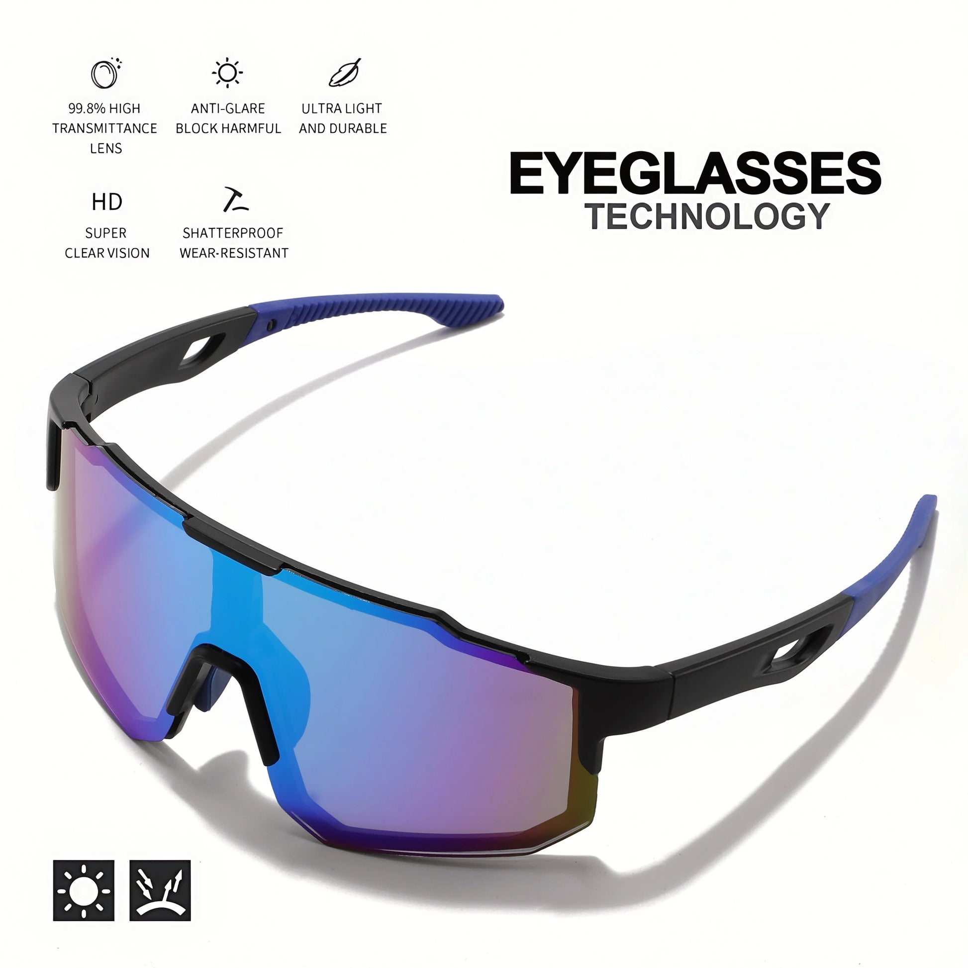 Oversized Colorful Sports Sunglasses