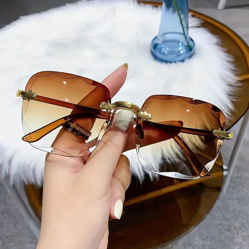 3PCS Square Rimless Sunglasses
