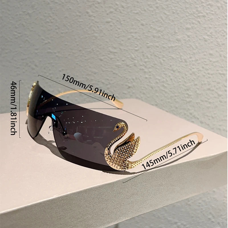Rimless Y2k Monoblock Gradient Shades