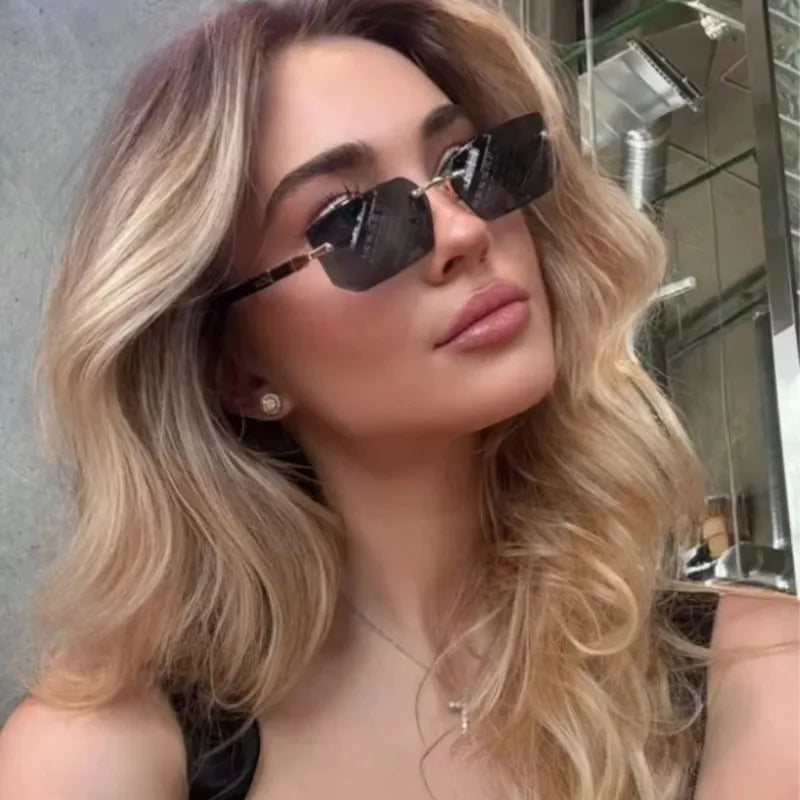 Rimless Rectangle Sunglasses
