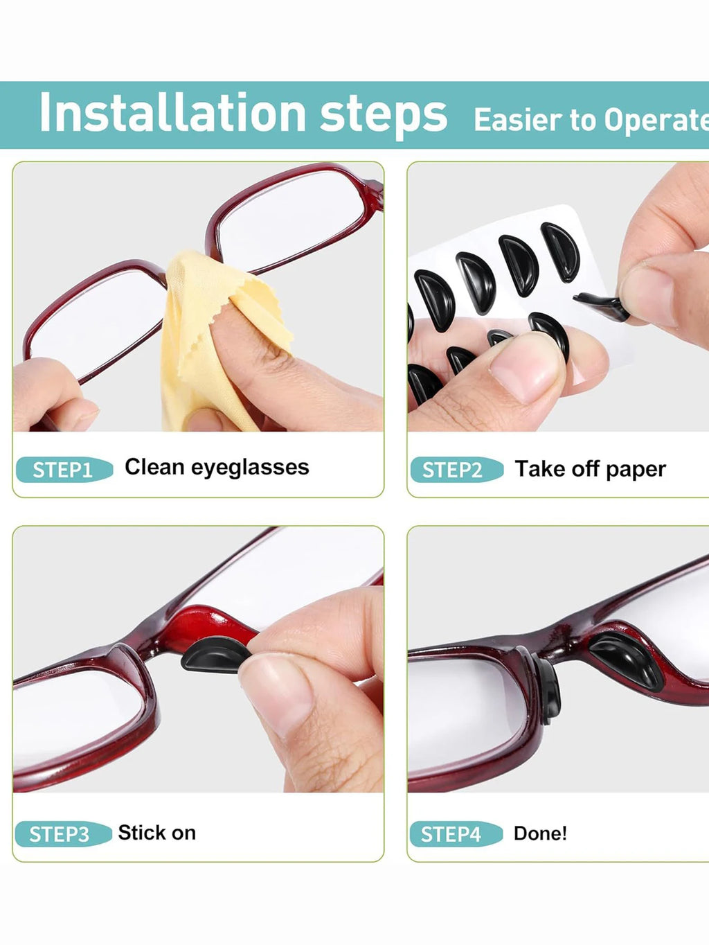 5pairs Eyeglasses Anti Slip Nose Pads Soft Silicone Adhesive Glasses