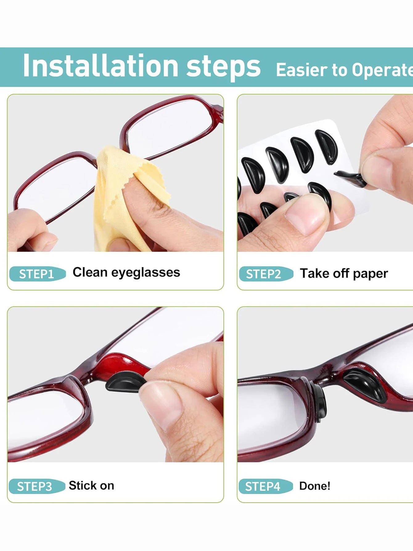 5pairs Eyeglasses Anti Slip Nose Pads Soft Silicone Adhesive Glasses