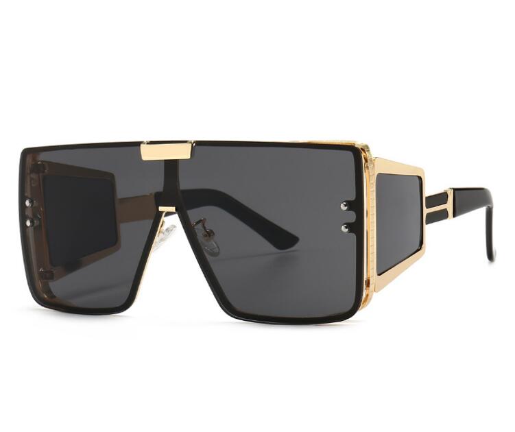one-piece flat top retro oversized frame sunglasses female